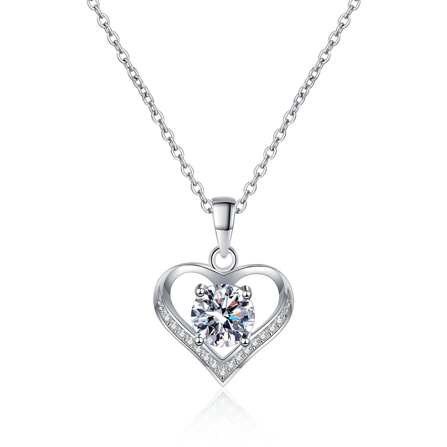 Moissanite Necklaces in 925 Sterling Silver 1ct