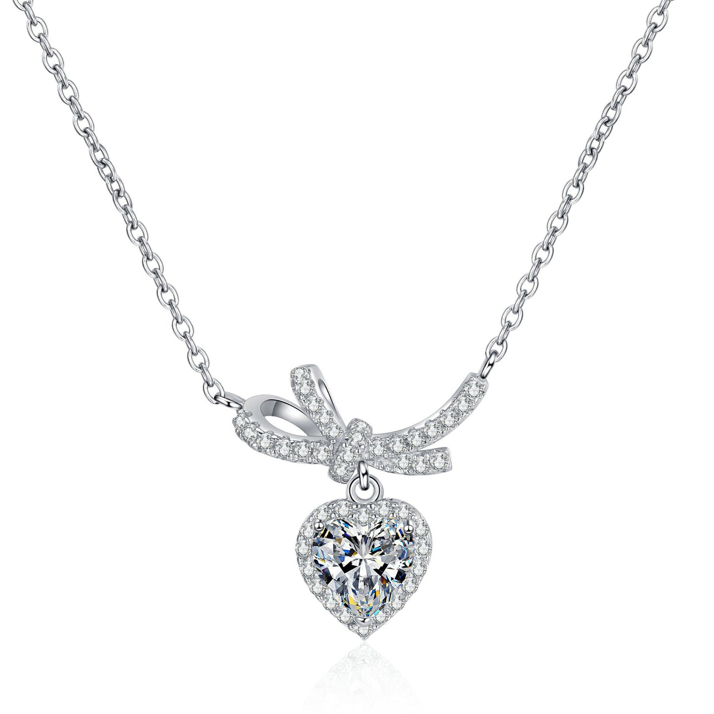 Moissanite Necklaces in 925 Sterling Silver 1ct