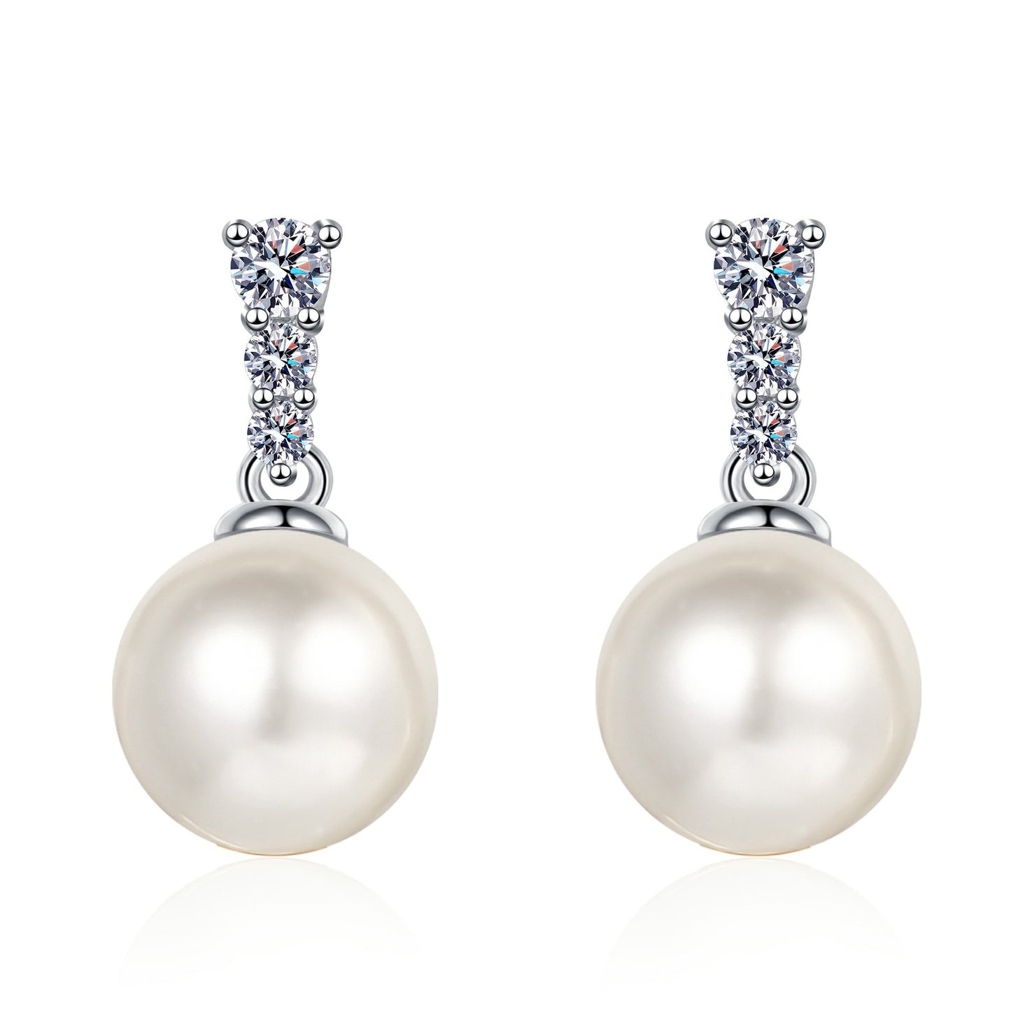 Moissanite Earrings in 925 Sterling Silver