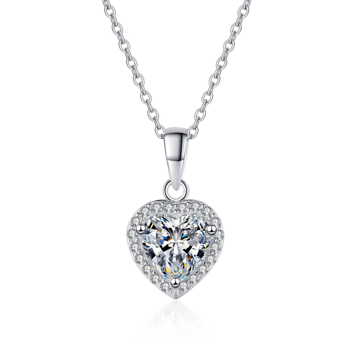 Moissanite Necklaces in 925 Sterling Silver 1ct
