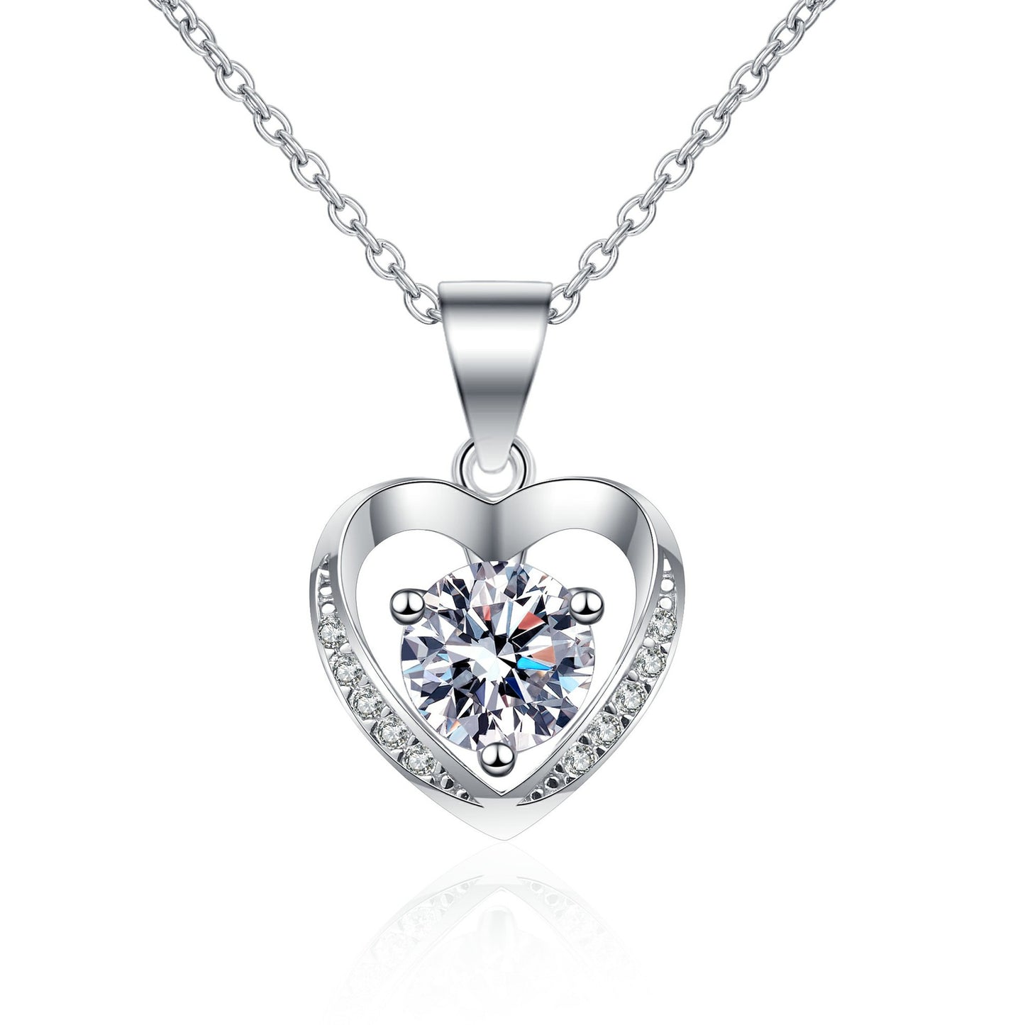 Moissanite Necklaces in 925 Sterling Silver 1ct 2ct