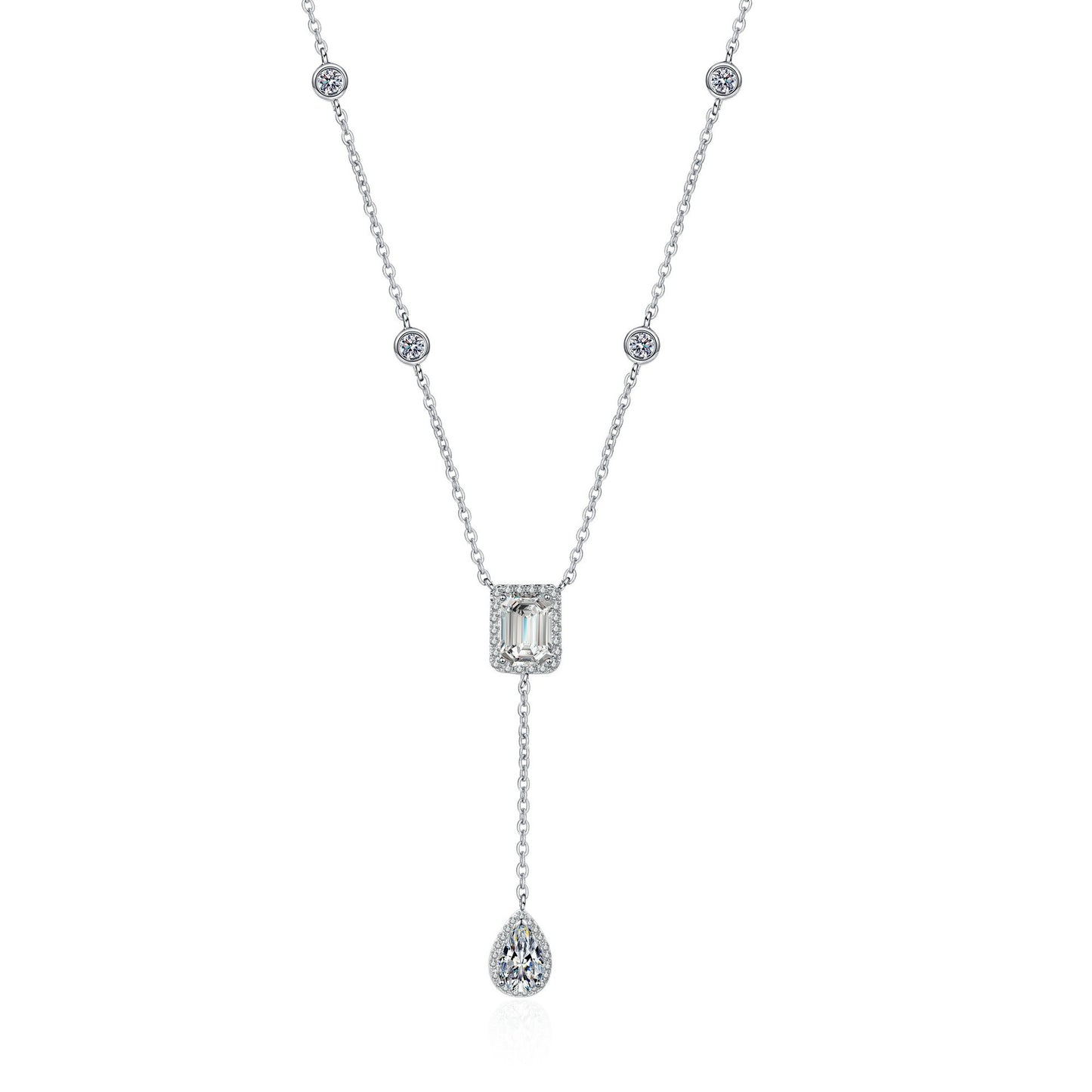 Moissanite Necklaces in 925 Sterling Silver 3ct