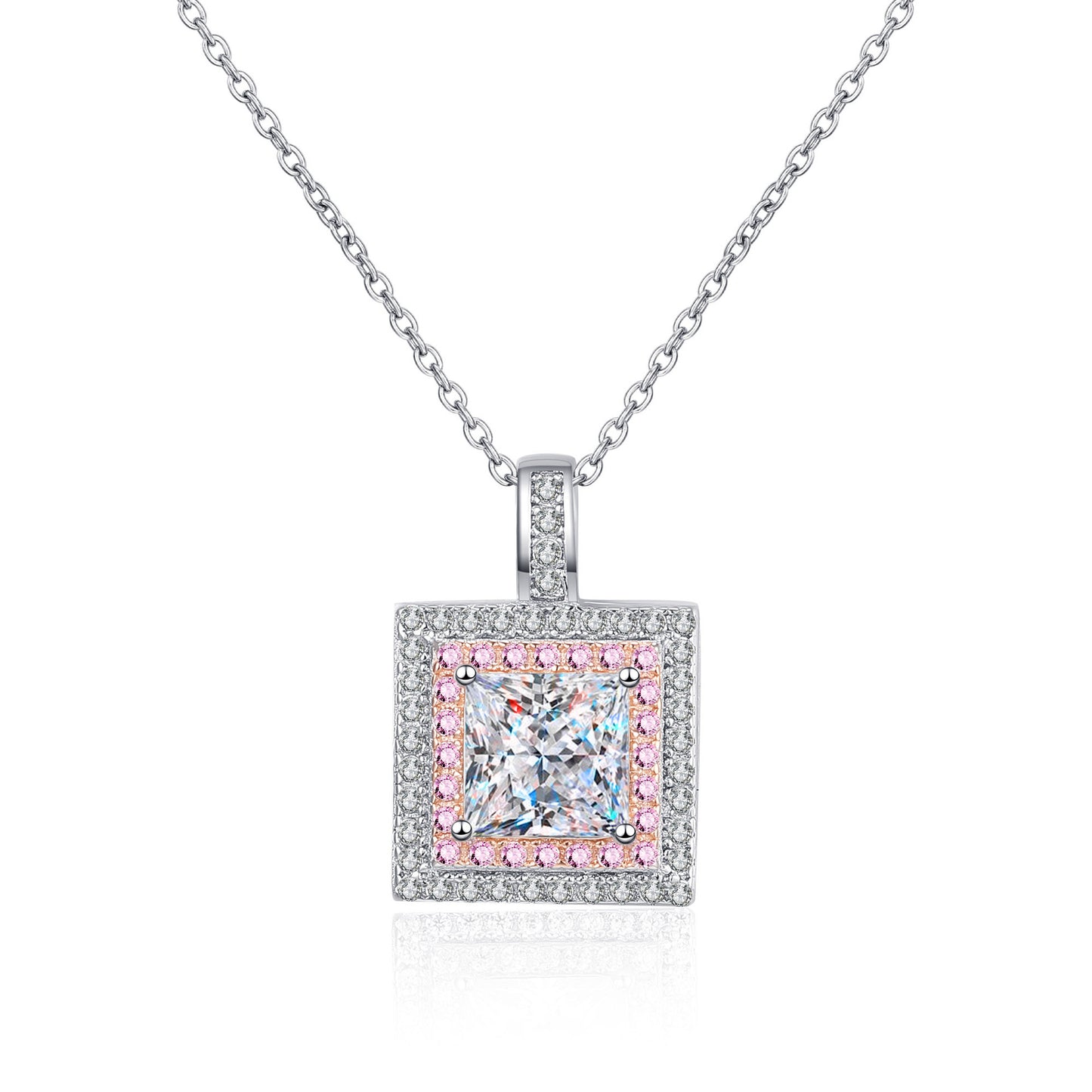 Moissanite Necklaces in 925 Sterling Silver 1ct