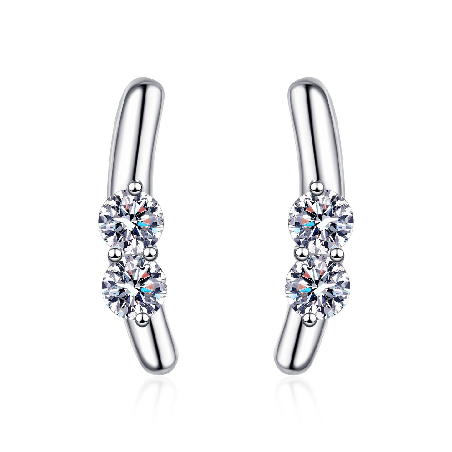 Moissanite Earrings in 925 Sterling Silver