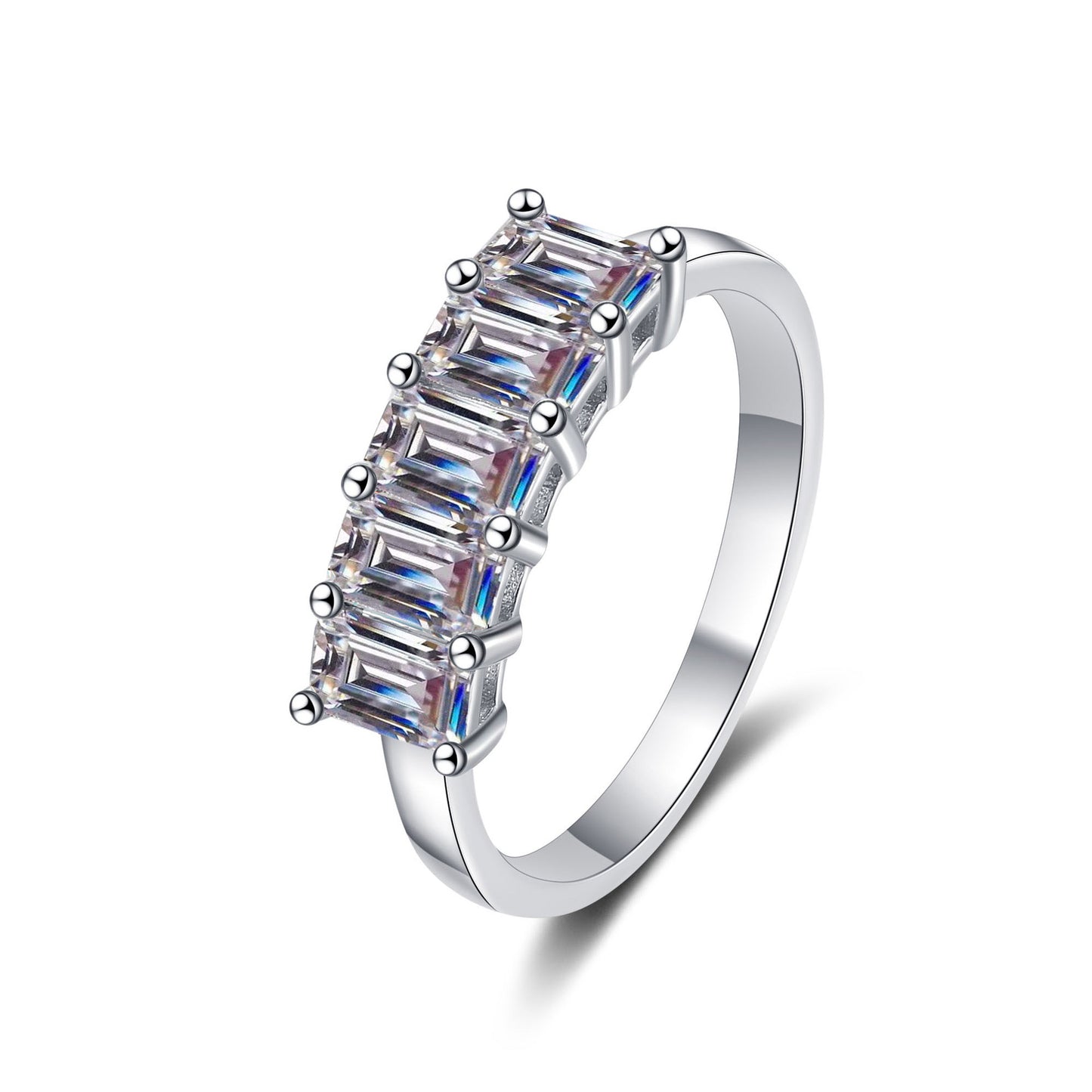 Moissanite Ring in 925 Sterling Silver
