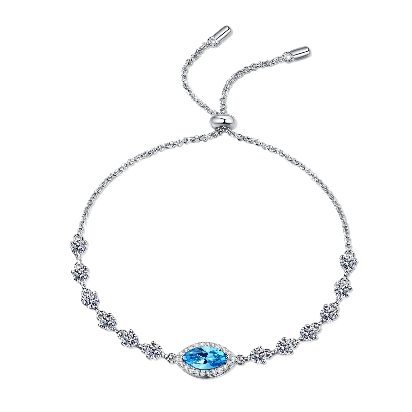 Moissanite Bracelets in 925 Sterling Silver 1ct 22cm