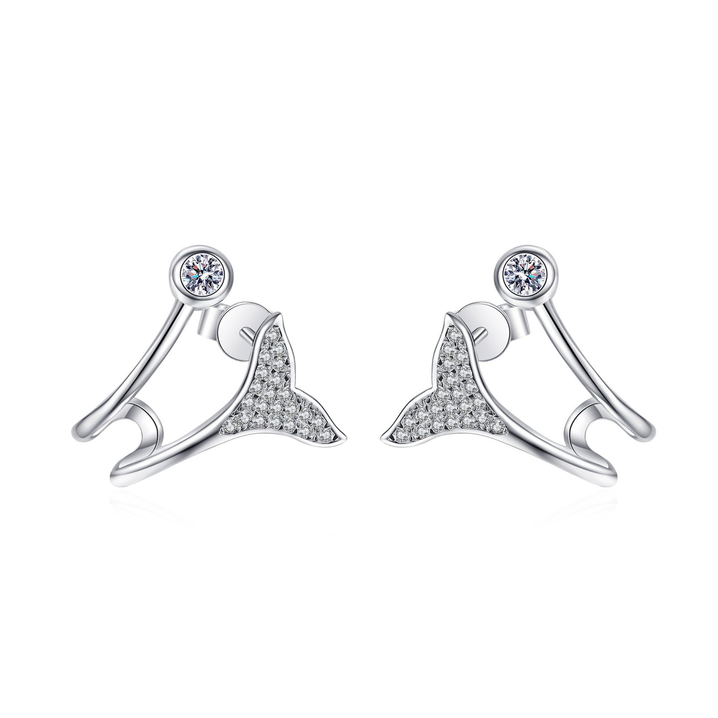 Moissanite Earrings in 925 Sterling Silver
