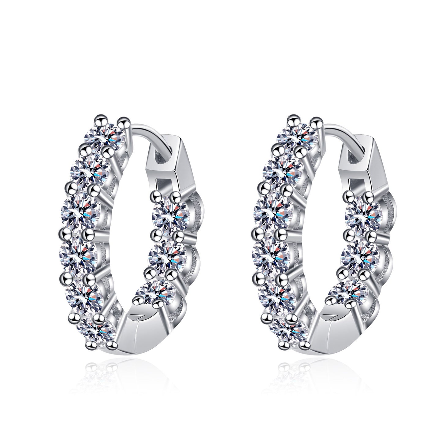 Moissanite Earrings in 925 Sterling Silver 1.8ct