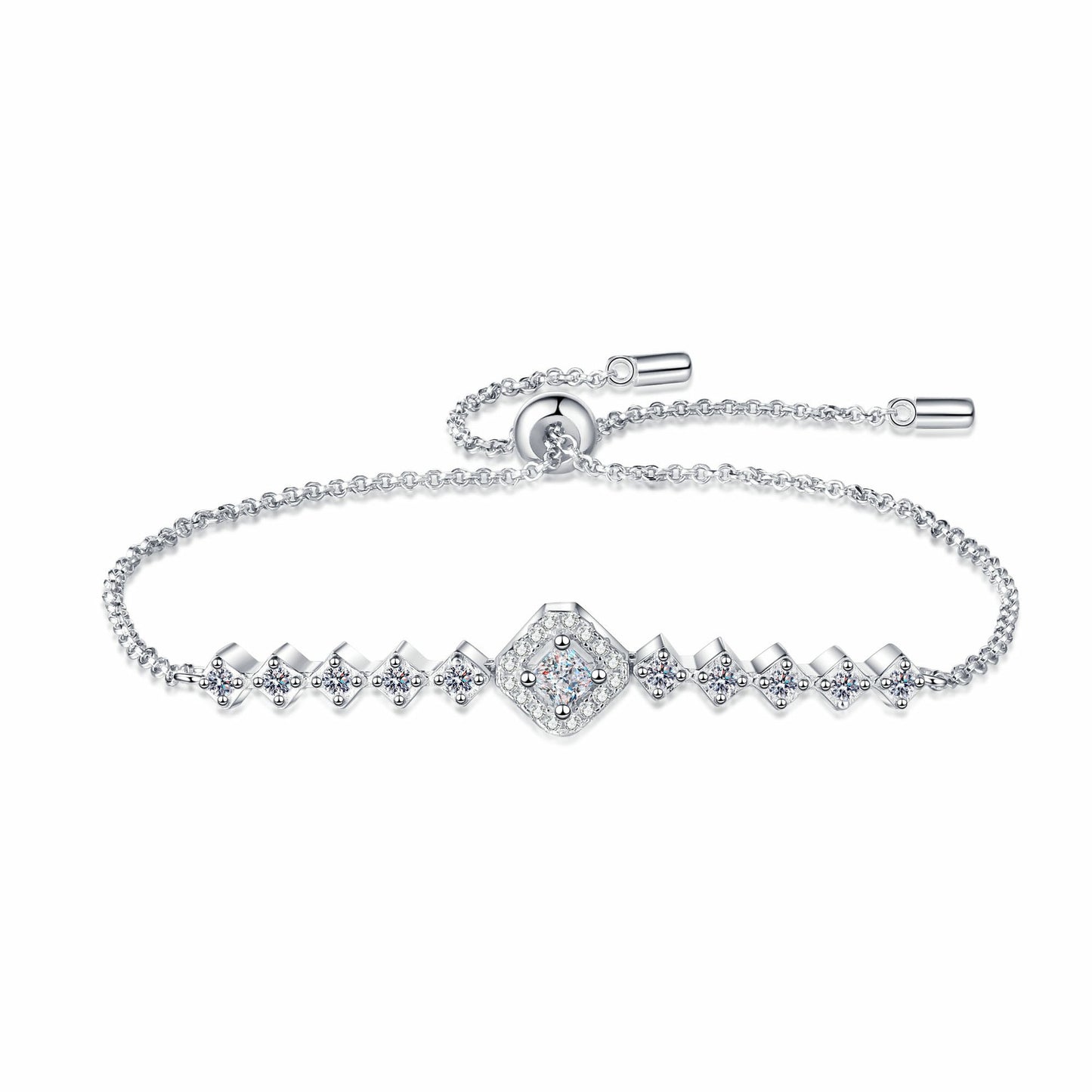 Moissanite Bracelets in 925 Sterling Silver 0.7ct 25cm