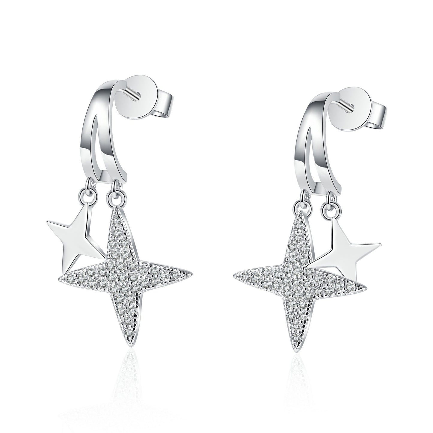 Moissanite Earrings in 925 Sterling Silver