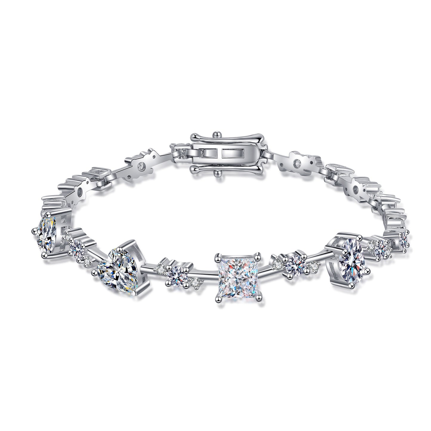 Moissanite Bracelets in 925 Sterling Silver 6.43ct 18cm