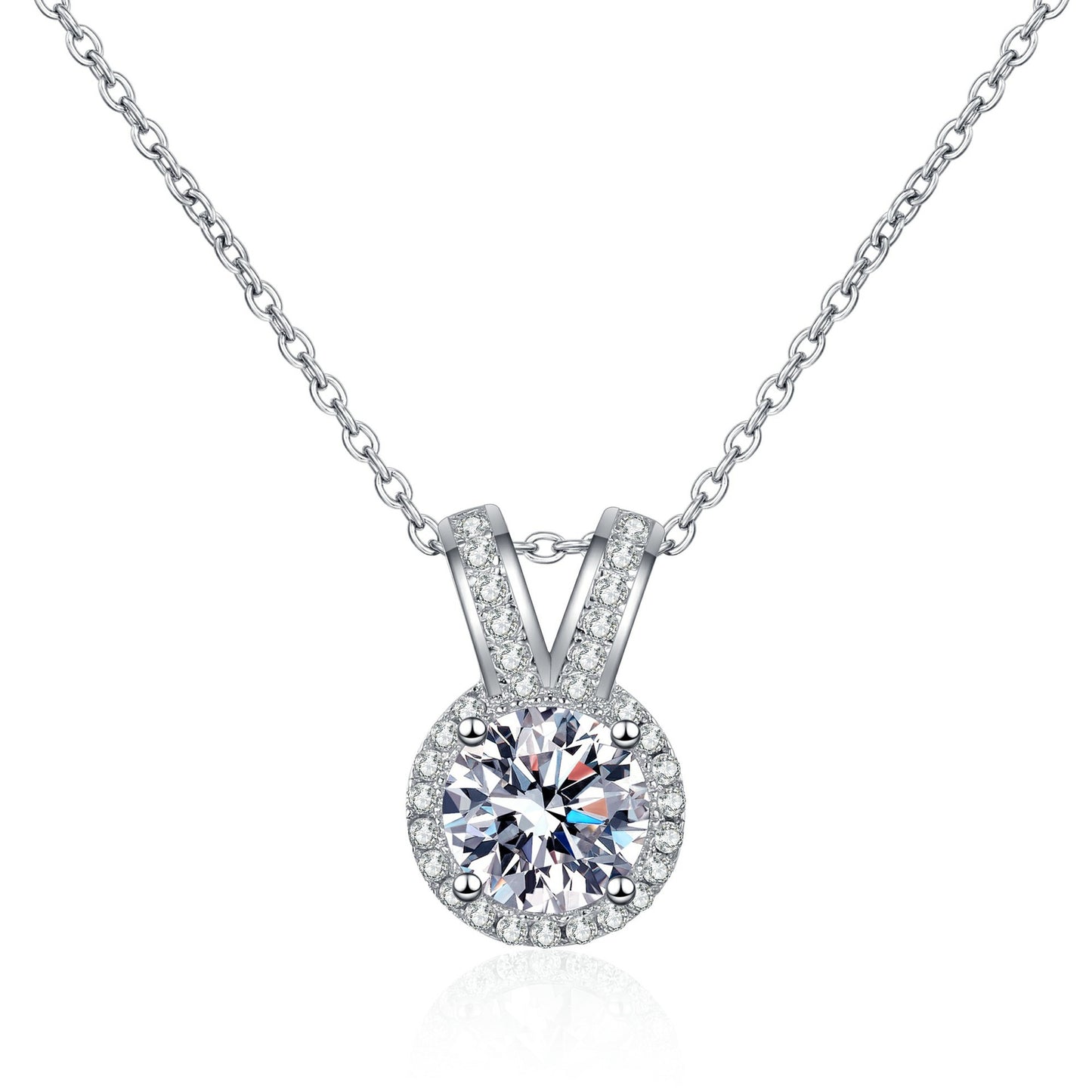 Moissanite Necklaces in 925 Sterling Silver 1ct