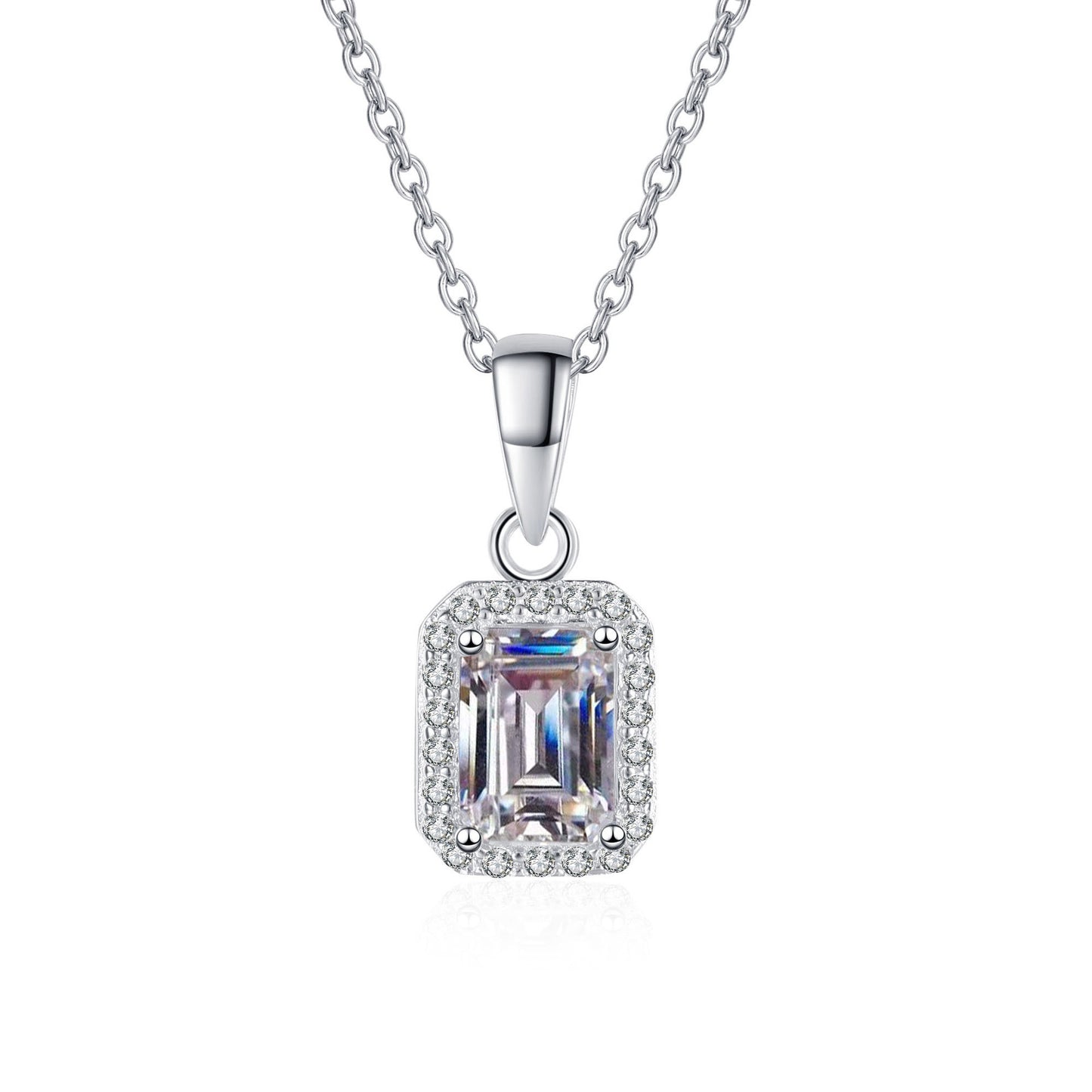 Moissanite Necklaces in 925 Sterling Silver 1ct