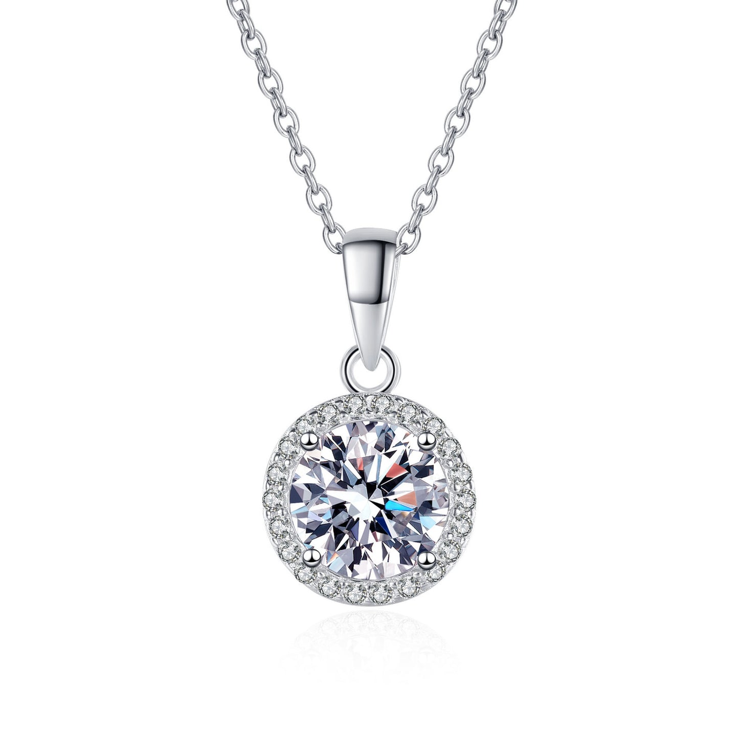 Moissanite Necklaces in 925 Sterling Silver 1ct