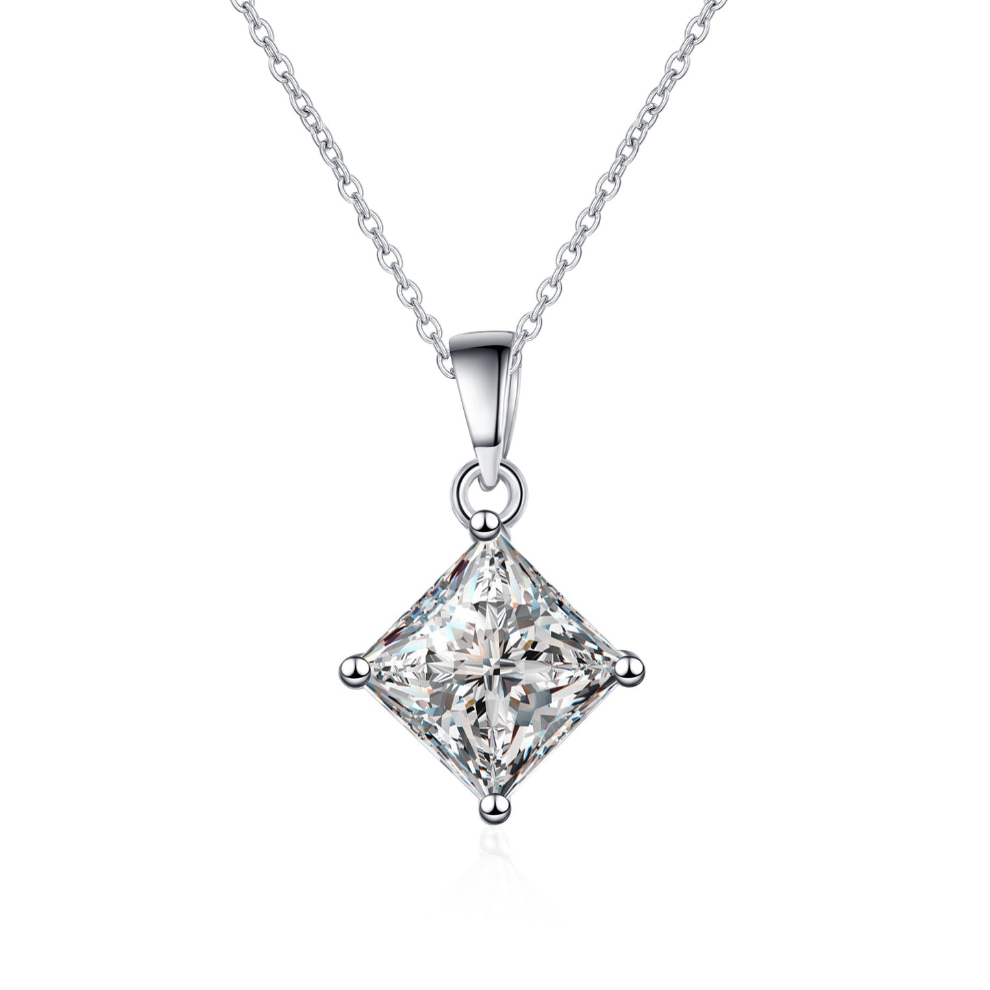 Moissanite Necklaces in 925 Sterling Silver 1ct 2ct