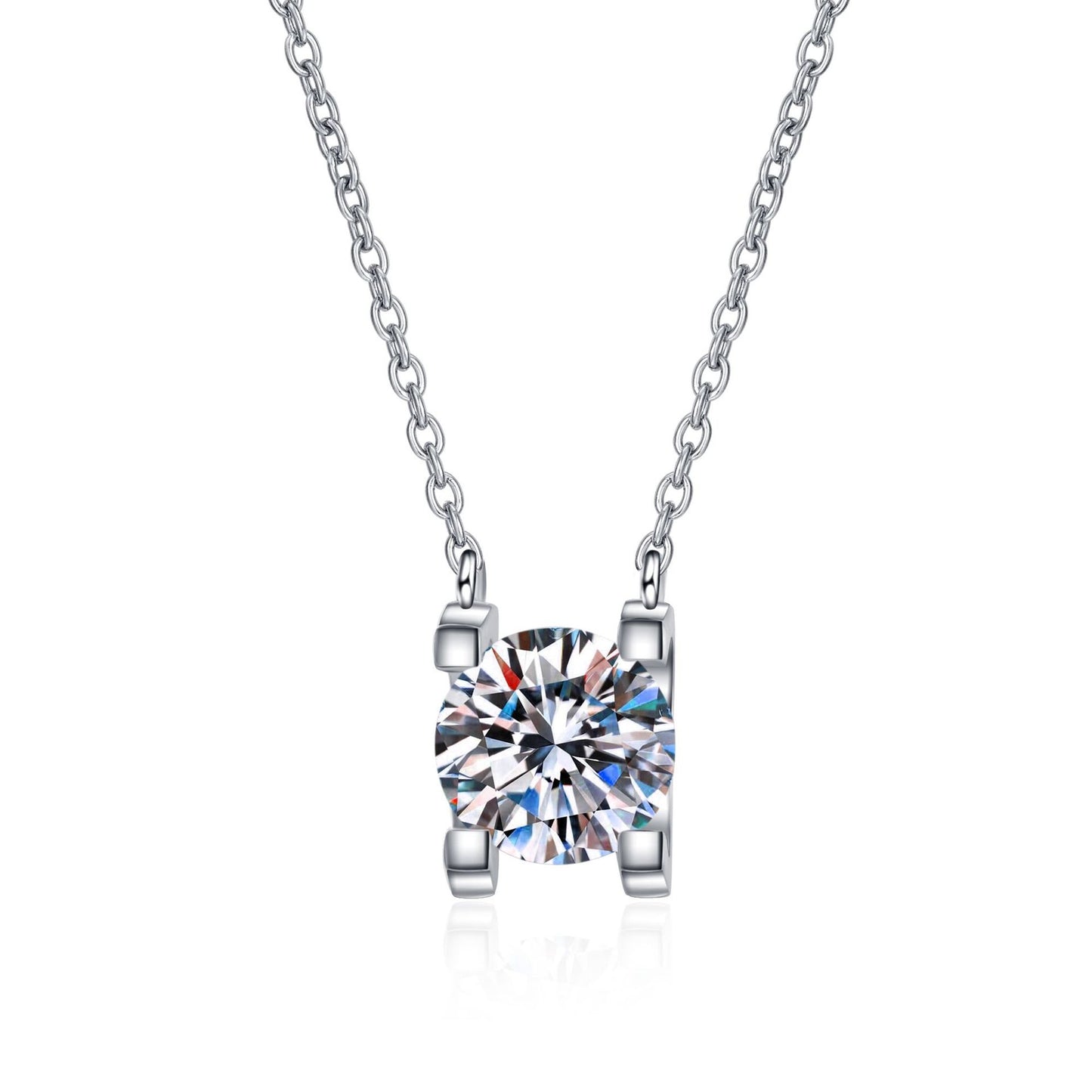 Moissanite Necklaces in 925 Sterling Silver 0.5ct 1ct 2ct