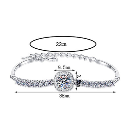 Moissanite Bracelets in 925 Sterling Silver 2.4ct 22cm