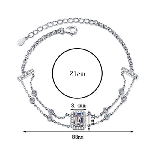 Moissanite Bracelets in 925 Sterling Silver 1ct 21cm