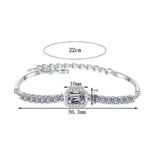 Moissanite Bracelets in 925 Sterling Silver 2.4ct 22cm