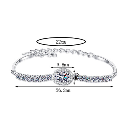 Moissanite Bracelets in 925 Sterling Silver 2.4ct 22cm