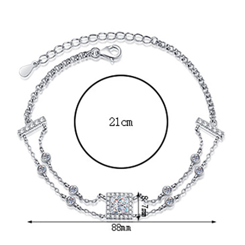 Moissanite Bracelets in 925 Sterling Silver 1ct 21cm