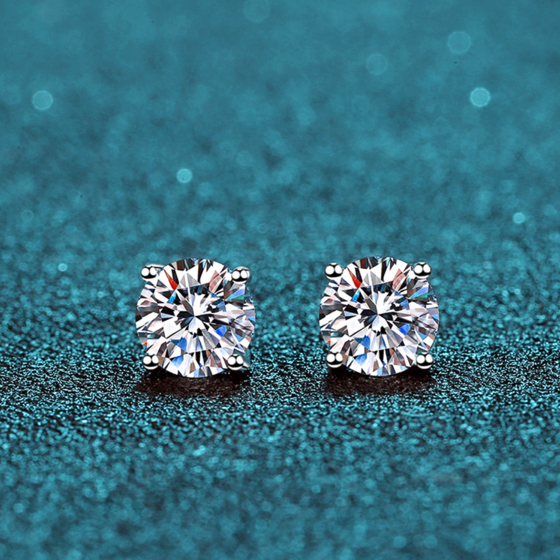 Round cut Moissanite Earrings in 925 Sterling Silver 0.4ct 0.6ct 1ct 1.6ct 2ct 4ct 6ct