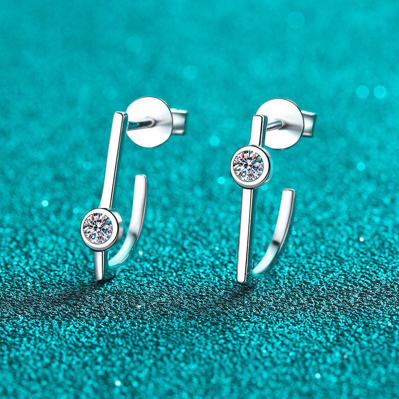Moissanite Earrings in 925 Sterling Silver