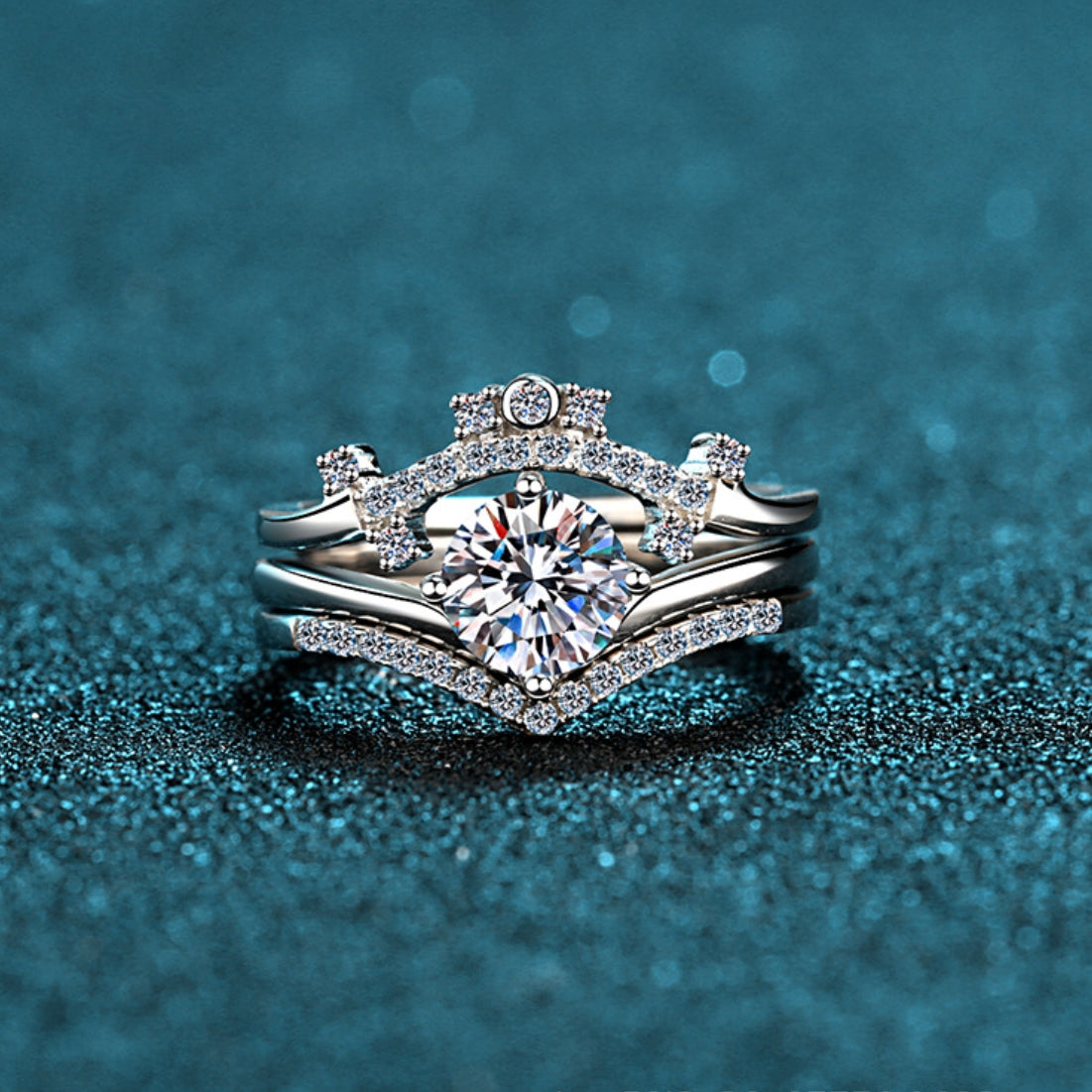 Moissanite Ring in 925 Sterling Silver 1ct