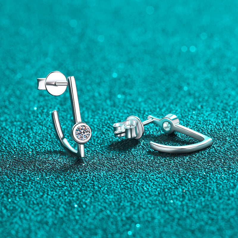 Moissanite Earrings in 925 Sterling Silver