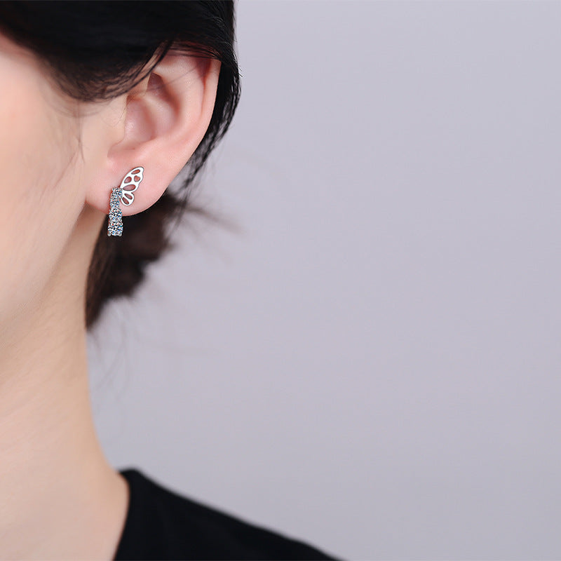 Moissanite Earrings in 925 Sterling Silver