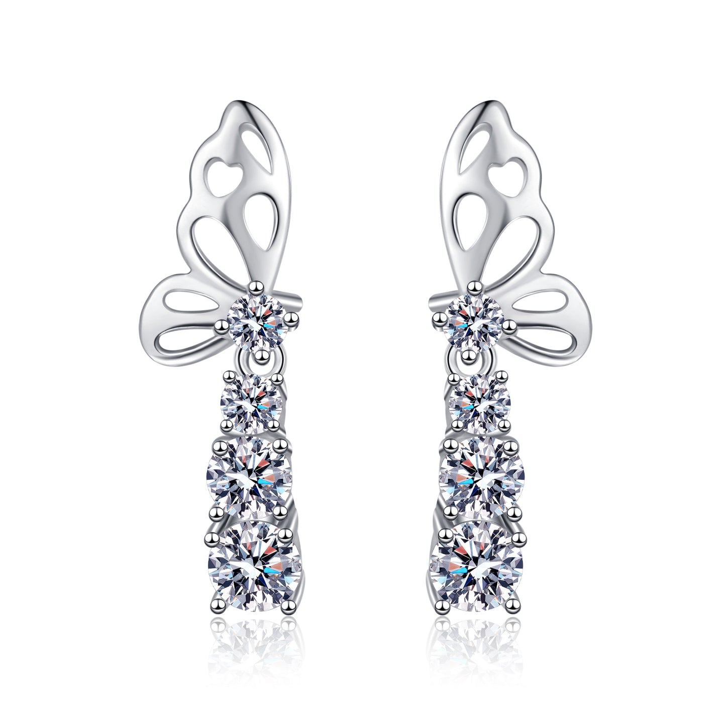 Moissanite Earrings in 925 Sterling Silver