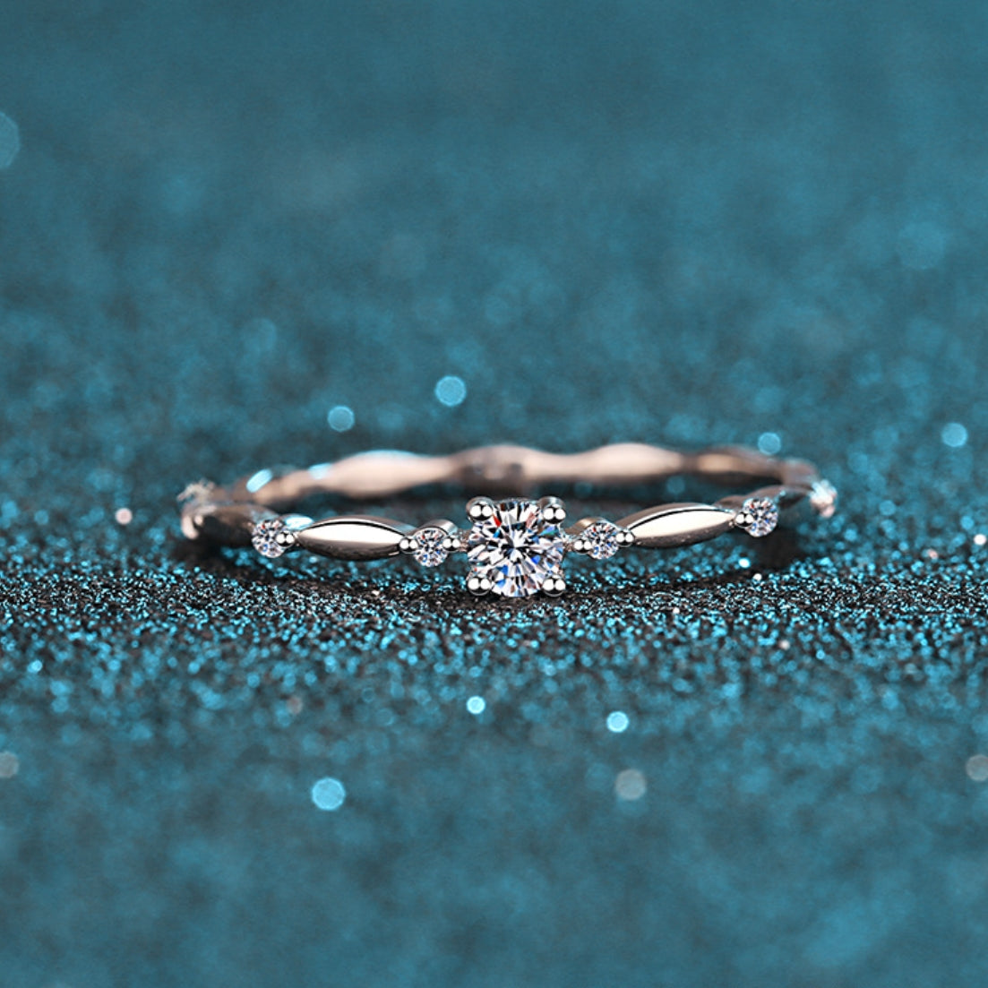 Moissanite Ring in 925 Sterling Silver