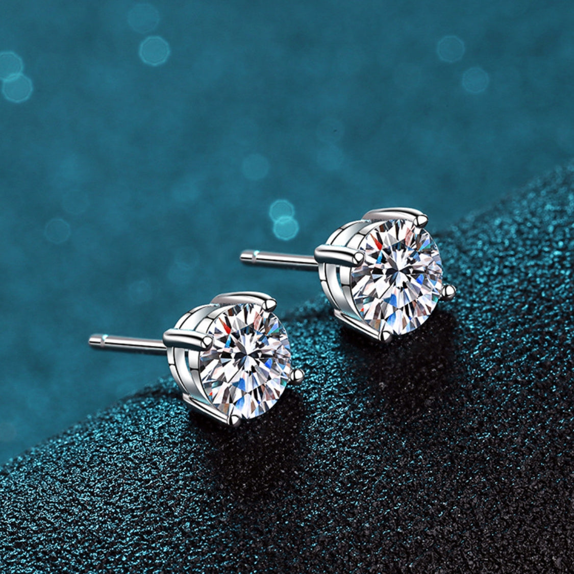 Round cut Moissanite Earrings in 925 Sterling Silver 0.4ct 0.6ct 1ct 1.6ct 2ct 4ct 6ct