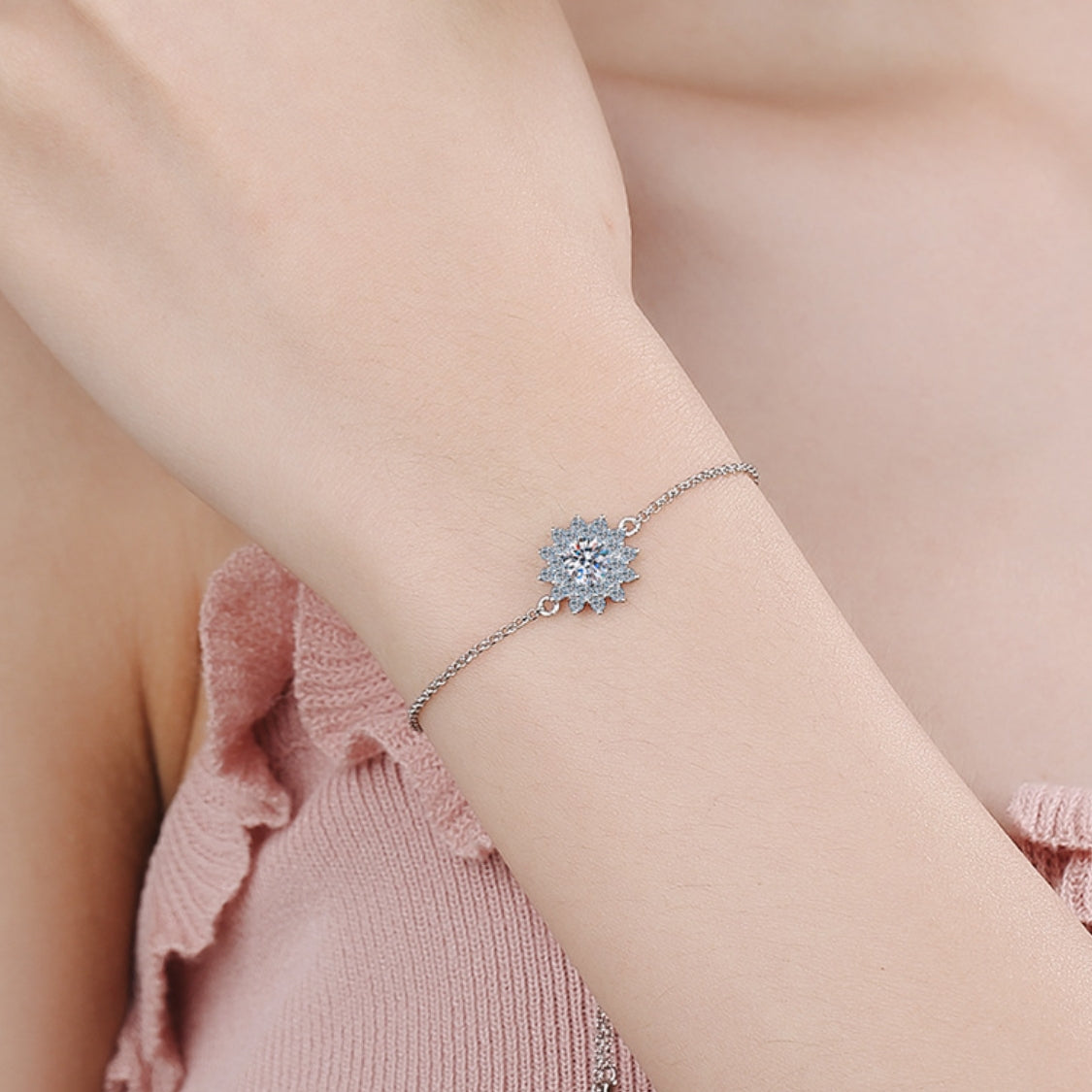 Moissanite Bracelets in 925 Sterling Silver 0.5ct