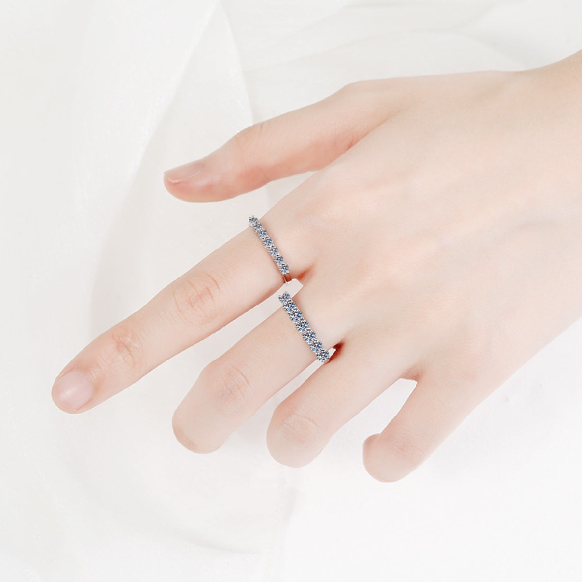 Moissanite Ring in 925 Sterling Silver