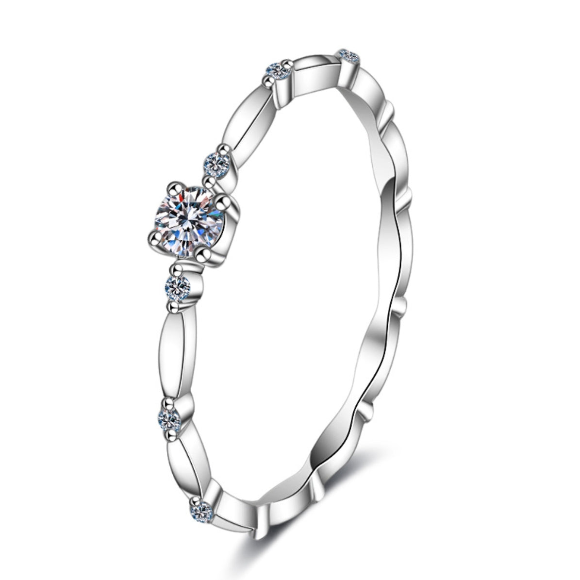 Moissanite Ring in 925 Sterling Silver