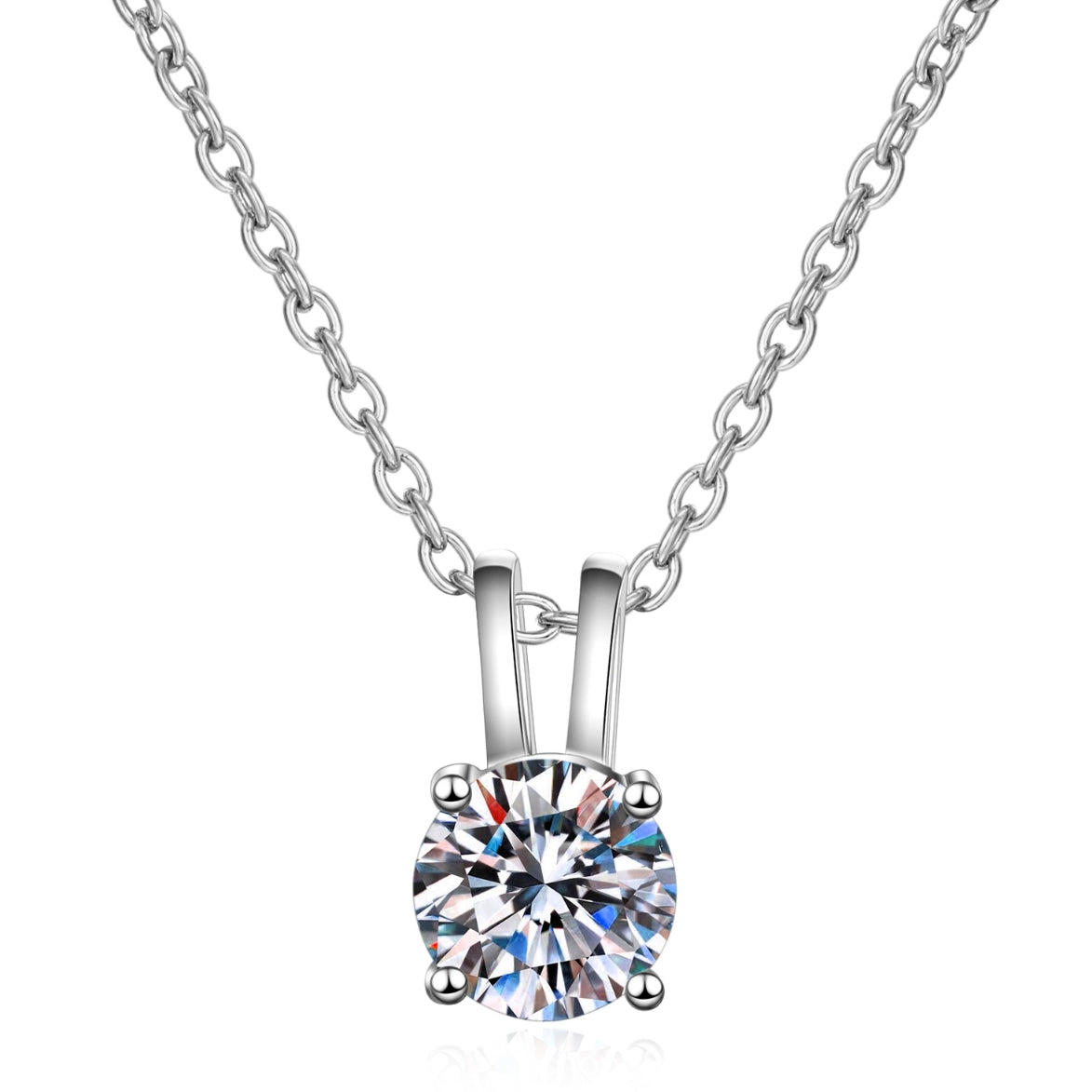 Moissanite Necklaces in 925 Sterling Silver 0.8ct