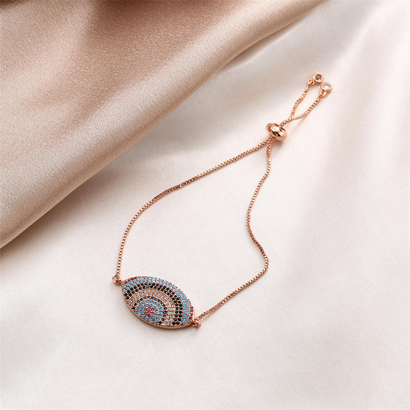 Brass (Copper) adjustable Bracelet with Cubic Zircon with 18K Gold Plated