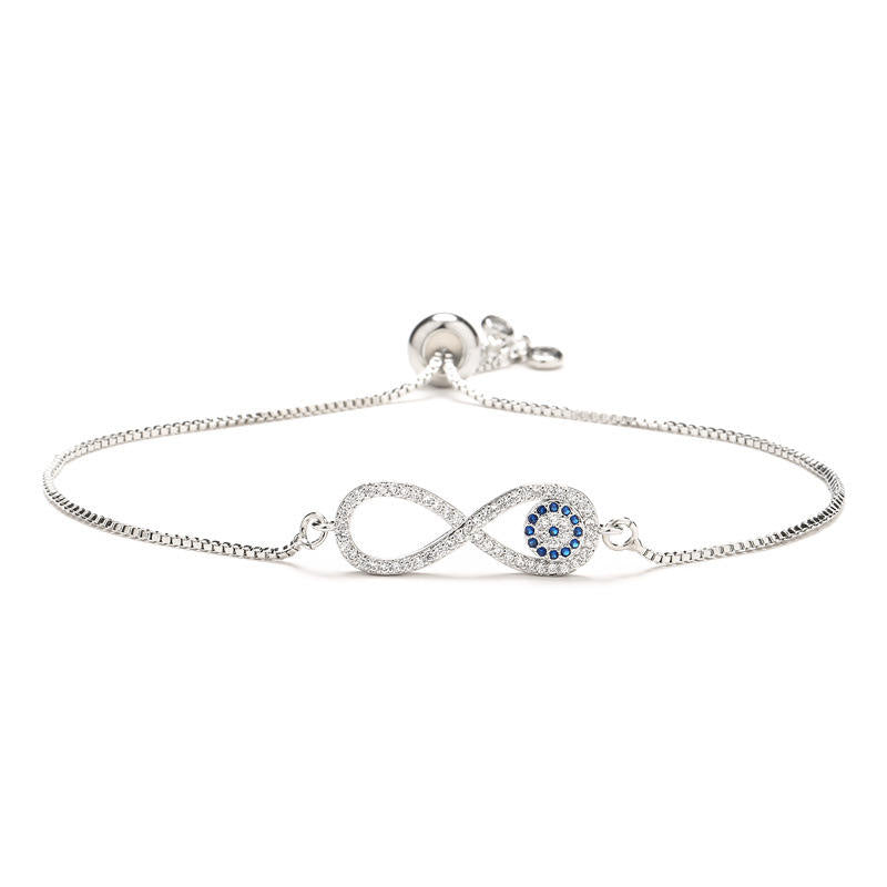 Brass (Copper) adjustable Bracelet with Cubic Zircon with 18K Gold Plated