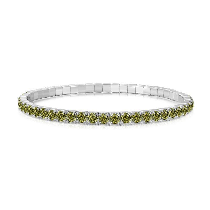 925 Sterling Silver Flexible Tennis Bracelet, 3mm Cubic Zircon