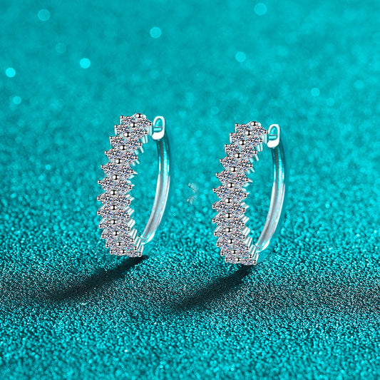Moissanite Earrings in 925 Sterling Silver