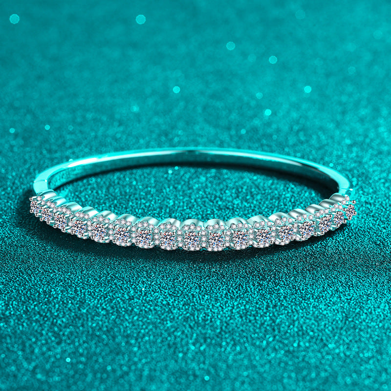 Moissanite Bangles in 925 Sterling Silver 2.48ct