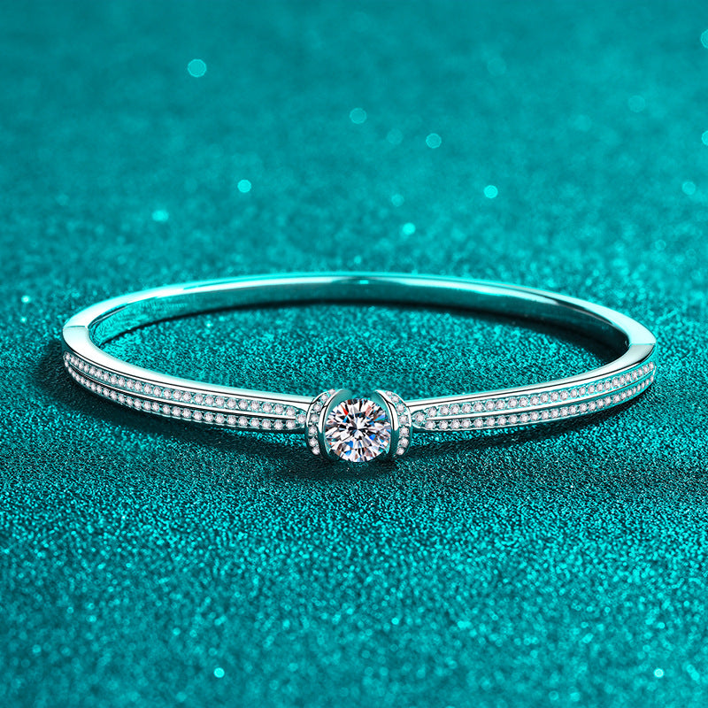 Moissanite Bangles in 925 Sterling Silver 1.76ct