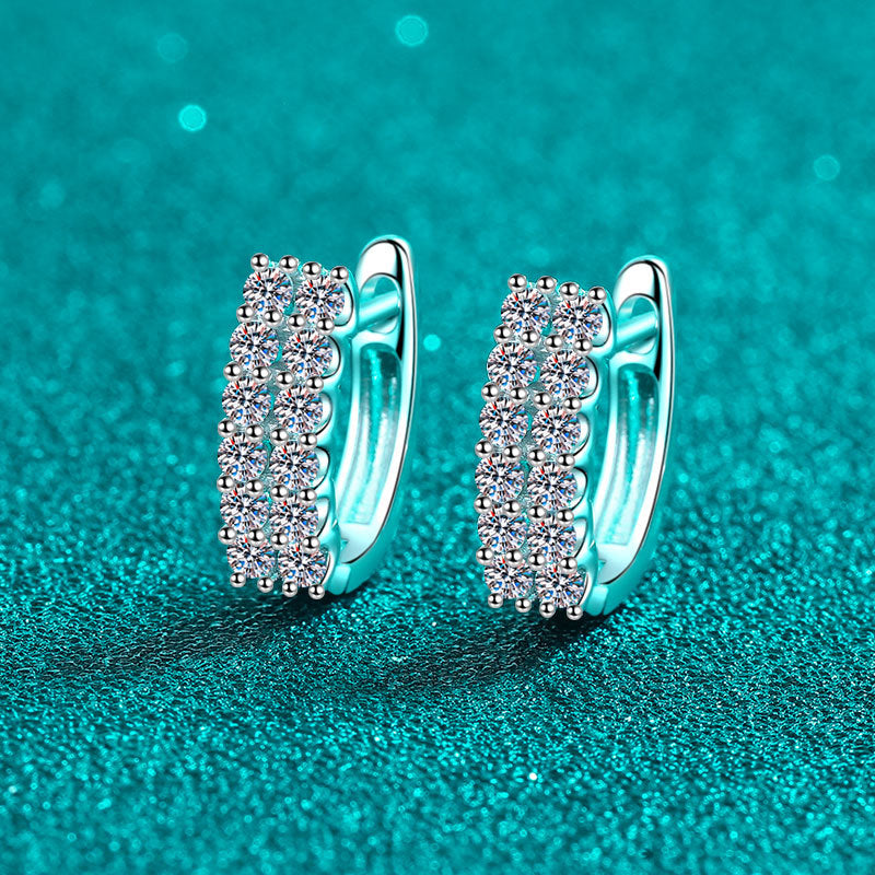 Moissanite Earrings in 925 Sterling Silver