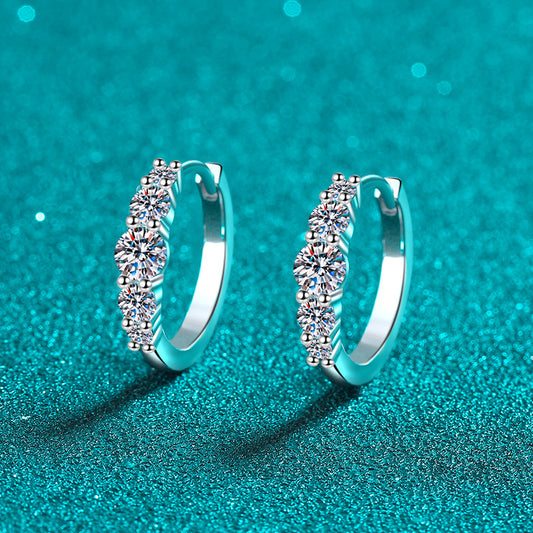 Moissanite Earrings in 925 Sterling Silver