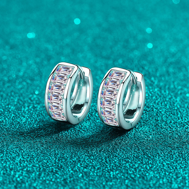 Moissanite Earrings in 925 Sterling Silver