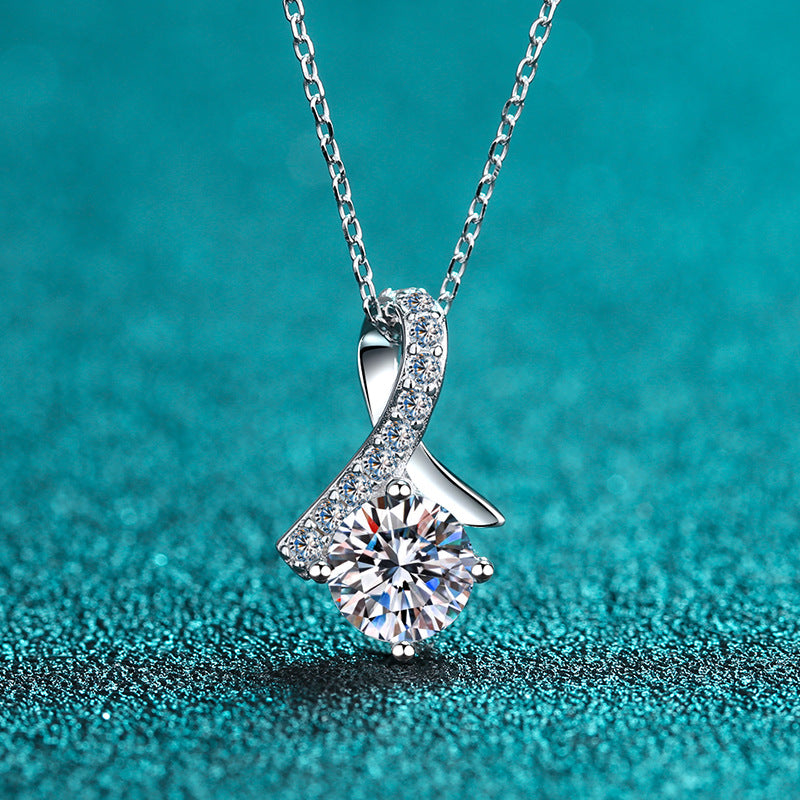 Moissanite Necklaces in 925 Sterling Silver 0.5ct 1ct