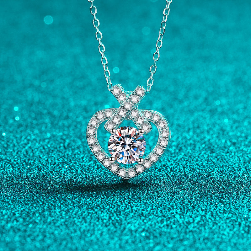 Moissanite Necklaces in 925 Sterling Silver 1ct