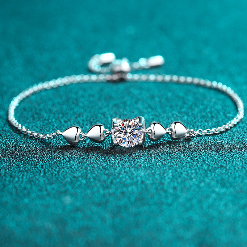 Moissanite Bracelets in 925 Sterling Silver 1ct