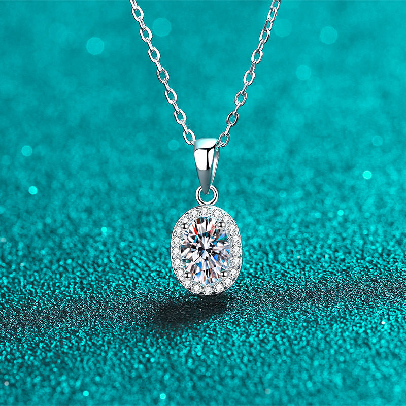 Moissanite Necklaces in 925 Sterling Silver 1ct